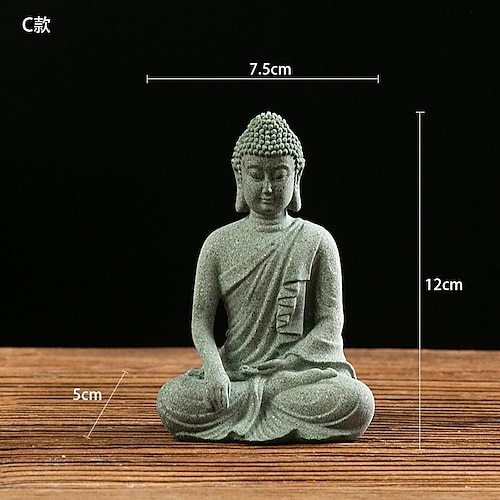 Buddha-Statue – perfekt für Zen-Garten, Fischaquarium, Yoga, Bonsai und mehr – spirituelle Feng-Shui-Dekoration und glückliche Teemann-Ornamente Image