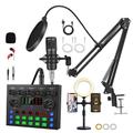 pacchetto completo per studio podcast microfono a condensatore bm800 interfaccia audio v8s luce di riempimento opzioni di alimentazione flessibili controllo del volume superiore