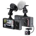 Dash cam a 3 canali anteriore e posteriore all'interno 1080p dash ir night vision registrazione in loop telecamera dvr per auto con schermo ips da 3 pollici 3 telecamere dashcam per auto