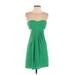 BCBGMAXAZRIA Cocktail Dress - A-Line: Green Solid Dresses - Women's Size 0