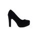 Torrid Heels: Pumps Chunky Heel Cocktail Black Solid Shoes - Women's Size 9 1/2 Plus - Round Toe