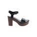 Madden Girl Heels: Black Print Shoes - Women's Size 7 - Open Toe