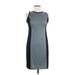 Old Navy Casual Dress - Sheath High Neck Sleeveless: Gray Color Block Dresses - Women's Size X-Small