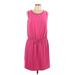 Athleta Casual Dress - Mini Scoop Neck Sleeveless: Pink Solid Dresses - Women's Size Large