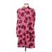 Kate Spade New York Casual Dress - Mini High Neck Long sleeves: Pink Floral Dresses - Women's Size 6