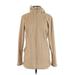 Lands' End Fleece Jacket: Mid-Length Tan Print Jackets & Outerwear - Women's Size Small