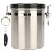 Opspring Stainless Steel Coffee Canister Airtight Coffee Bean Container Kitchen Food Storage Container with Release Valve Scoop 1.5L 1Pcs