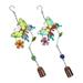 2 Pcs Bedroom Decoration Wind Chime Metal Bell Gift Rural Glass