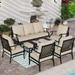 Perfect VALLEY Patio Conversation Set 4 PCS Outdoor Furniture Set Metal Sofa Set Rocking Swvel Chair with Thick Upgrade Cushion and Coffee Table Beige\u2026
