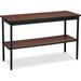 Utility Table With Bottom Shelf Rectangular 48W X 18D X 30H Walnut/Black