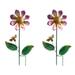 2pcs Sunflower Pinwheel Sculptures Garden Pinwheel Ornament Outdoor Garden Windmill Stake