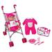 Lissi Dolls Umbrella Stroller Set Pink