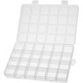 PP Component Storage Box 7.6 x 5.2 x 0.87inch Plastic Organizer Container 24 Fixed Grids Tool Boxes for Electronic Component Small Accessories Clear Single Buckle 2Pcs
