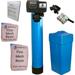 AFWFilters 1.5 Cubic Foot 48k Whole Home Iron Pro Water Softener with Fine Mesh Resin 3/4 Stainless Steel FNPT Connection and Blue Tanks