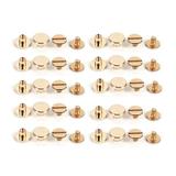 10sets 5/6.5/8mm Solid Brass Button Stud Screw Nail Screwback for Leather Rivet Belt DIY Gold