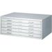 Products 4969LG Facil Steel Flat File 5 Drawer Metal Cabinet Small (Optional Base Sold Separately) Light Gray