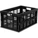 Collapsible Milk Crate | 49 Liter Folding Storage Bin | Stackable Plastic Crate