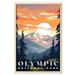 Olympic National Park National Parks Wall Poster Olympic National Park Wall Art Abstract Nature Landscape Forest Wall Art Pictures for Bedroom Office Living Room 11â€³ x 14â€³