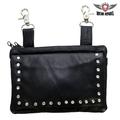 Black Naked Cowhide Leather Studded Belt Bag