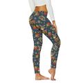 Stretch Legging for Women Trendy Casual Pattern Floral Print Breathable Trousers Daily Fitness Fashion High Waisted Ultra Soft Classic Pant Slim Yoga Leggings Plus Size Shapewear Compression Pants