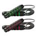 Jump Rope 2 Pack Tangle-Free Rapid Speed Jumping Rope Cable with Ball Bearings for Fitness - black red + black green