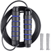 Weighted Jump Rope Foam Handle Corded Fit Fat Burning Aerobic Endurance Training for Men Women Kid - blue black