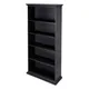 Paris Tall Grey Freestanding 5 Shelf Rectangular Bookcase, (H)200mm (W)962mm