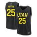 "Micah Potter Men's Fanatics Branded Black Utah Jazz Fast Break Custom Replica Jersey - Statement Edition"