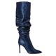 Women's Blue Pam Navy Metallic Comfortable Heel Work Evening Knee High Boot 4 Uk Beautiisoles by Robyn Shreiber Made in Italy