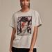 Lucky Brand Bowie Floral Head Shot Boyfriend Tee - Women's Clothing Tops Shirts Tee Graphic T Shirts in Medium Heather Grey, Size L