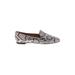 Antonio Melani Flats: Slip-on Chunky Heel Boho Chic Gray Snake Print Shoes - Women's Size 8 1/2 - Almond Toe