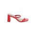 Steve Madden Mule/Clog: Slide Chunky Heel Minimalist Red Solid Shoes - Women's Size 6 - Open Toe