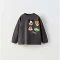 Disney-T-shirt à manches longues pour garçons pull à col rond pour enfants t-shirts College