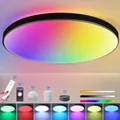 Plafonnier LED Intelligent avec Contrôle WIFI RVB, Luminaire Décoratif de Plafond, Idéal pour une Chambre à Coucher, 110/220V, 24W