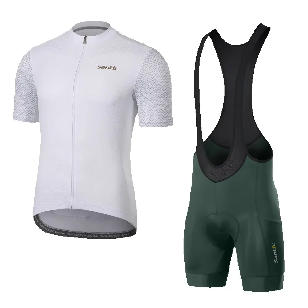 Santic hommes ensembles de cyclisme été vtt vélo cyclisme chemises cuissard 4D rembourré équitation sport séchage rapide vêtements ensembles taille asiatique