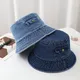 Chapeau en denim solide pour document chapeau pliable chapeau de poisson Suffolk coton lavé
