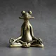 Statue de grenouille bouddhiste Vintage en laiton objet de méditation Zen Sculpture d'animal en
