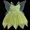 Robe de Princesse Fée Clochette pour Fille de 1 à 7 Ans Costume de Cosplay Tenue de Carnaval