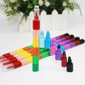 Crayons arc-en-ciel empilables pour blocs de construction crayons créatifs fournitures pour