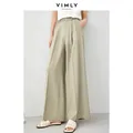 Vimly-Pantalon baggy taille haute pleine longueur pour femme pantalon droit décontracté taille