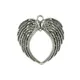 Collier tibétain antique extra large argent bronze aile d'ange coeur creux bricolage pendentif