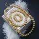 ZMfashion-Bracelet de perles de boule d'or pour hommes et femmes collier en métal punk hip hop