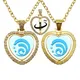 Anime Genshin Impact Cabochon en verre personnalisé pendentif en forme de coeur collier double