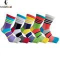 Chaussettes en Coton à Rayures Colorées pour Homme Absorbant la Sueur Belle Jeune Mode Robe de