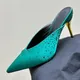 Sandales à talons hauts en satin pour femmes chaussures d'été haut de gamme décoration en cristal