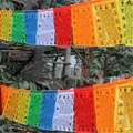 Drapeau de prière bouddhiste tibétain en soie imprimé coloré 6 mètres 21 pièces/string drapeaux