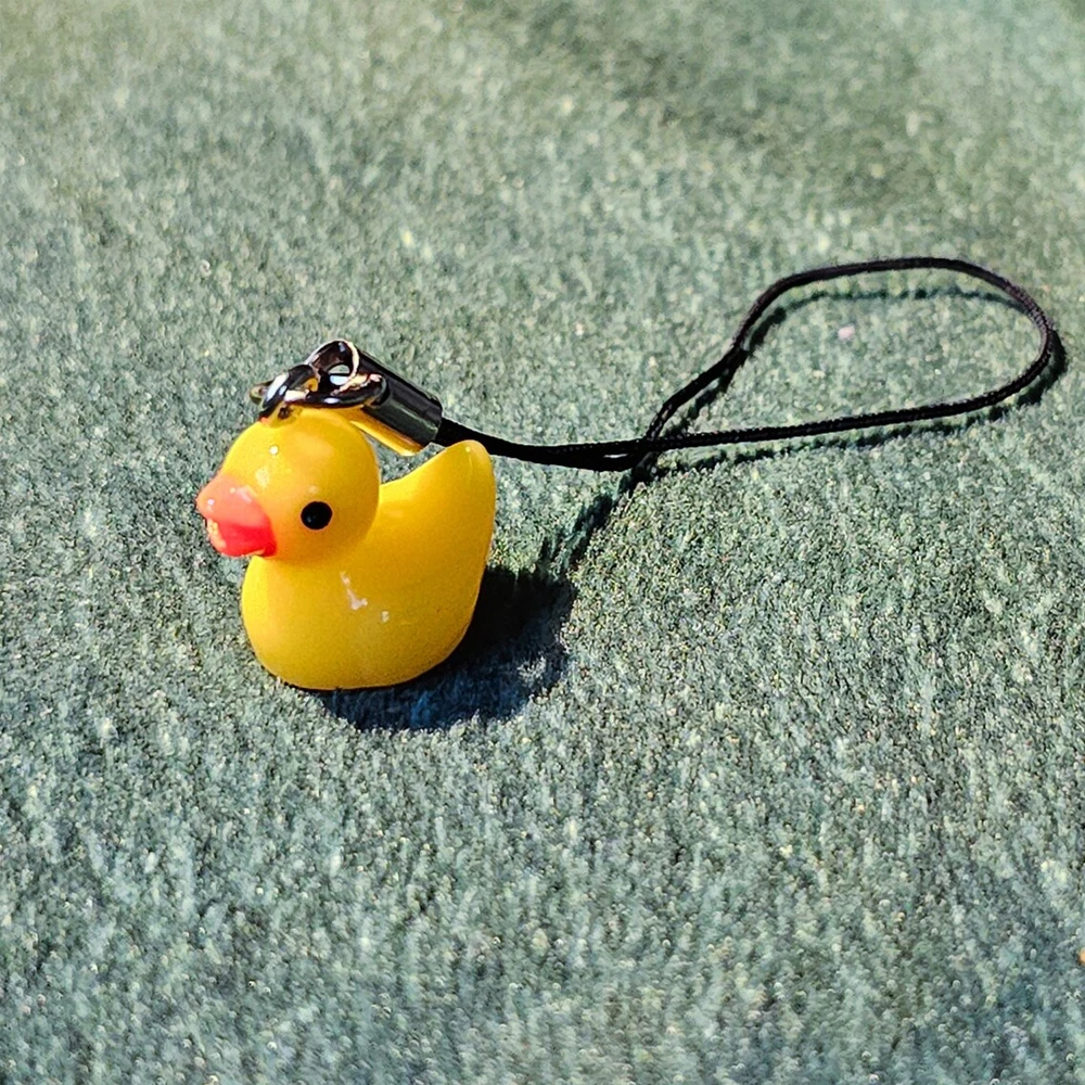 Lot de 2 breloques en résine pour téléphone canard mignon, sangle de lanière Kawaii, chaîne de téléphone portable, accessoires pour téléphone portable