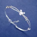 Bracelets ajustables en argent regardé 925 pour femmes bracelet fin pour dames bijoux à la mode