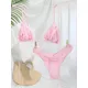 Bikini brésilien plissé pour femmes micro maillot de bain sexy triangle vêtements de plage 2023