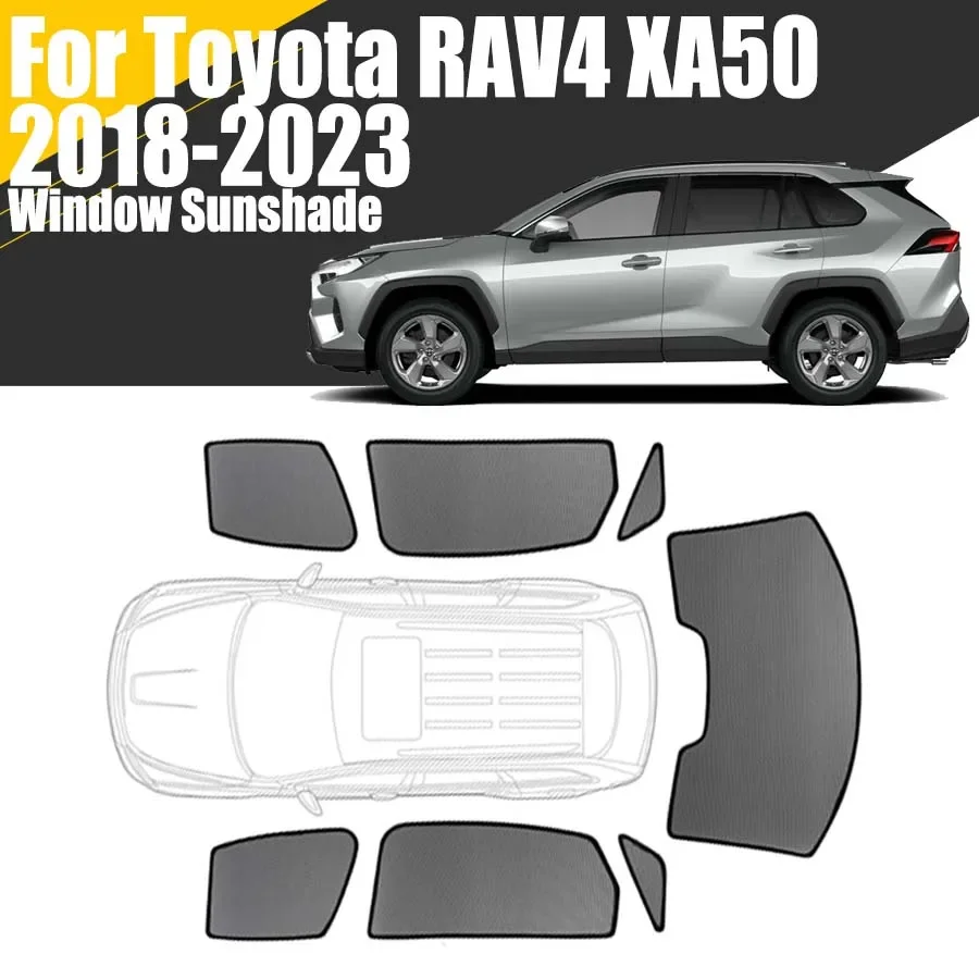 Pare-soleil magnétique personnalisé pour fenêtre de voiture, pour Toyota RAV4 XA50 2018 – 2023 5e génération SUV, rideau de cadre de pare-brise avant en maille